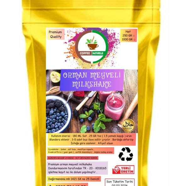 Orman Meyvesi Aromalı  Milkshake & smoothie & Frappe 1 kg ürün görseli 1