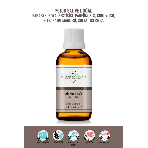 Udi Hindi Yağı 50 ml %100 Saf ve Doğal Kust-U Hindi Carrier Oil ürün görseli 1