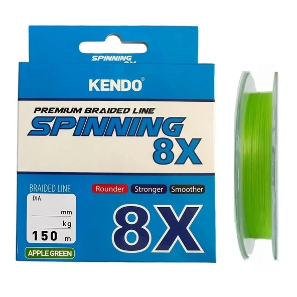 Kendo Spinning 8X Fighting 150mt Örgü ip Misina (Apple Green) ürün görseli 1