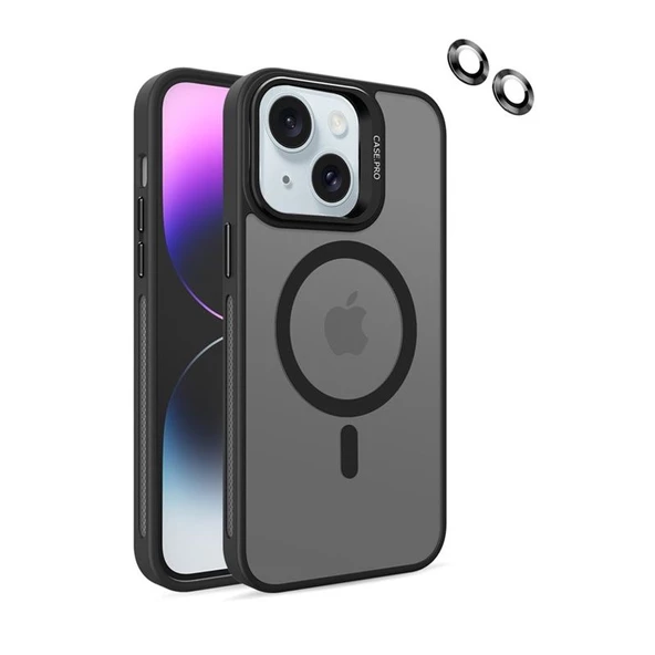 Gpack Apple iPhone 14 Kılıf Magsafeli Standlı Sert Mika  Lens Koruyucu  Nano ürün görseli 1