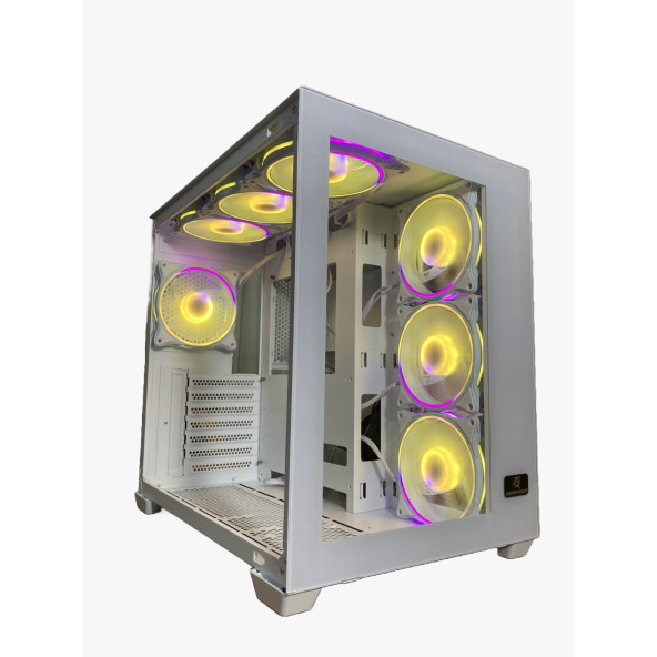 GAMEFORCE Liquid Beyaz 7x120 Mm Fanlı Rgb Kum.Kontrolcülü ATX Oyuncu Bilgisayar Kasası ürün görseli 1