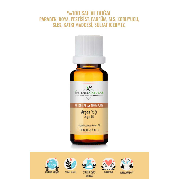 Argan Yağı Soğuk Sıkım 20 ml %100 Saf ve Doğal Argania Spinosa Oil ürün görseli 1