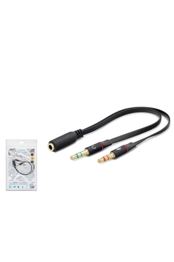 Hadron Hn4611 Slim Mikrofon Kulaklık Ayırıcı Kablo 20Cm ürün görseli 1