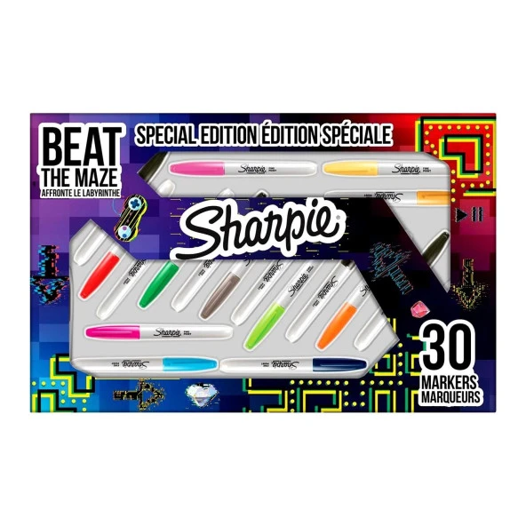 Sharpie Fine Permanent Markör 30 Lu Paket Labirent Kutulu ürün görseli 1