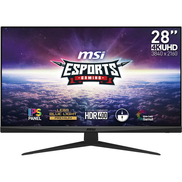 MSI G281UV 27.9" FLAT IPS 3840X2160 (UHD) 16:9 60HZ 4MS FREESYNC HDR400 GAMING MONITOR ürün görseli 1