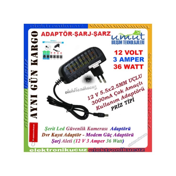 Umut Bilisim - 4Moms Mamaroo Elektrikli Ana Kucagı uyumlu adaptör 12v 3a - 4Moms Elektrikli Ana Kucağı Uyumlu 12v3a ürün görseli 1