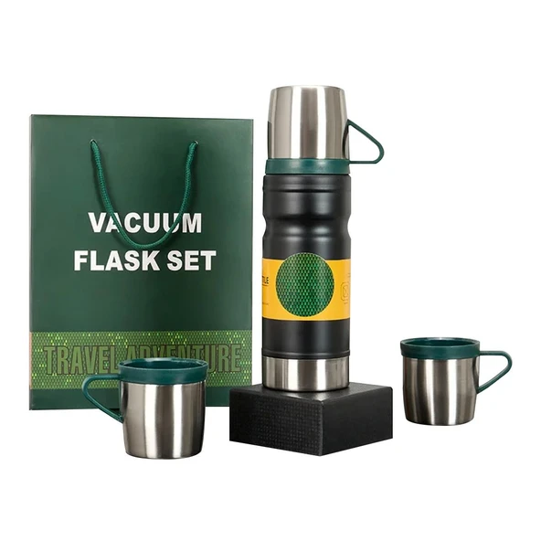 Sunup SN-22234 Paslanmaz Çelik Vakumlu Termos 680 Ml 12 Saat Sıcak 24 Saat Soğuk Termos Seti ürün görseli 1