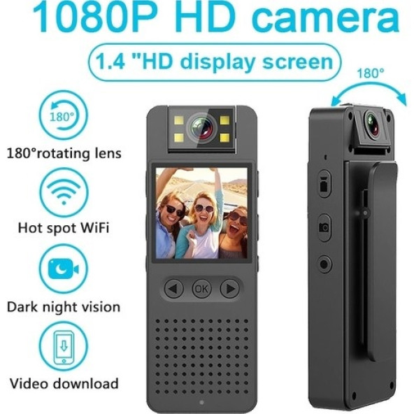 Taşınabilir Hd Wifi Video Kaydedici Vücut Kamera ürün görseli 1