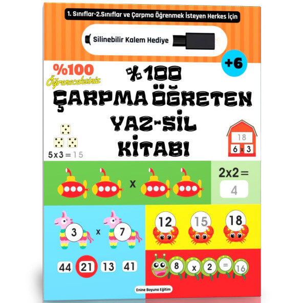 %100 Çarpma Öğreten YAZ-SİL Kitabı ürün görseli 1