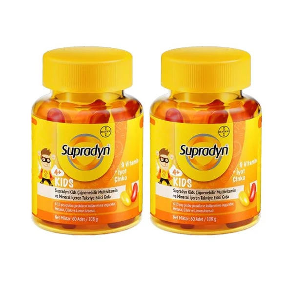 Supradyn Kids Multivitamin ve Mineral 60 Tablet x 2 adet ürün görseli 1