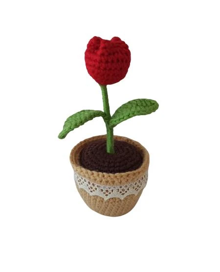 Kırmızı Lale Amigurumi Organik Oyuncak ürün görseli 1
