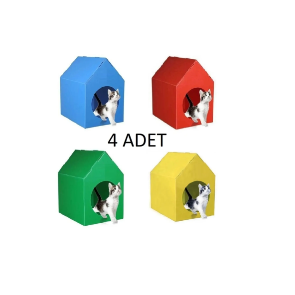 4Adet Kedi Köpek Evi Kulübesi Yuvası Plastik Demonte Taşınabilir Renk Stoğa Bağlı ürün görseli 1