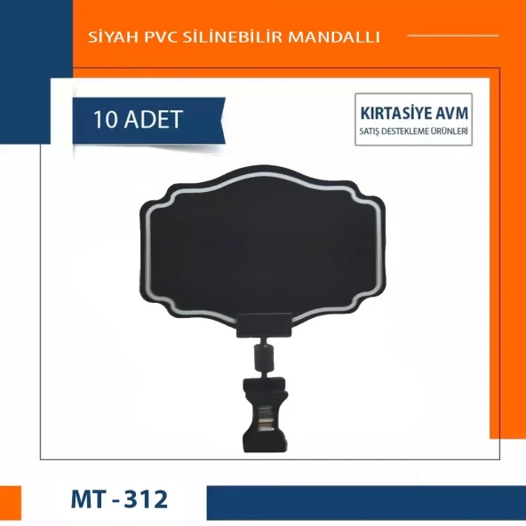 Mini Mandallı Siyah Pvc Fiyat Etiketleri Pvc Levha 8cmx12cm 10'lu Pk. ürün görseli 1