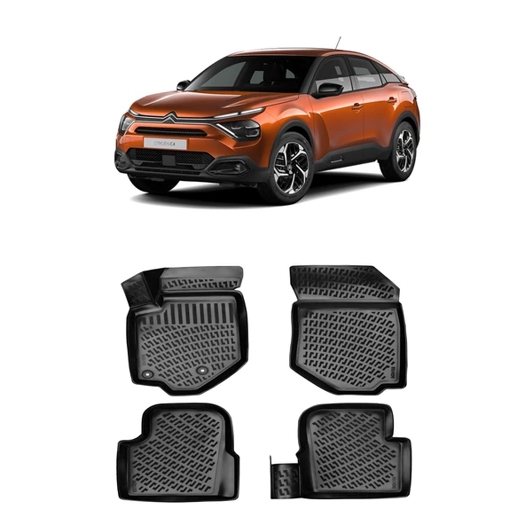 Rizline Citroen C4 2020 Sonrası 3D Havuzlu Paspas Siyah ürün görseli 1