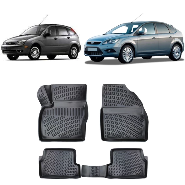 Rizline Ford  Focus 2 2005-2010  3D Havuzlu Paspas Siyah ürün görseli 1
