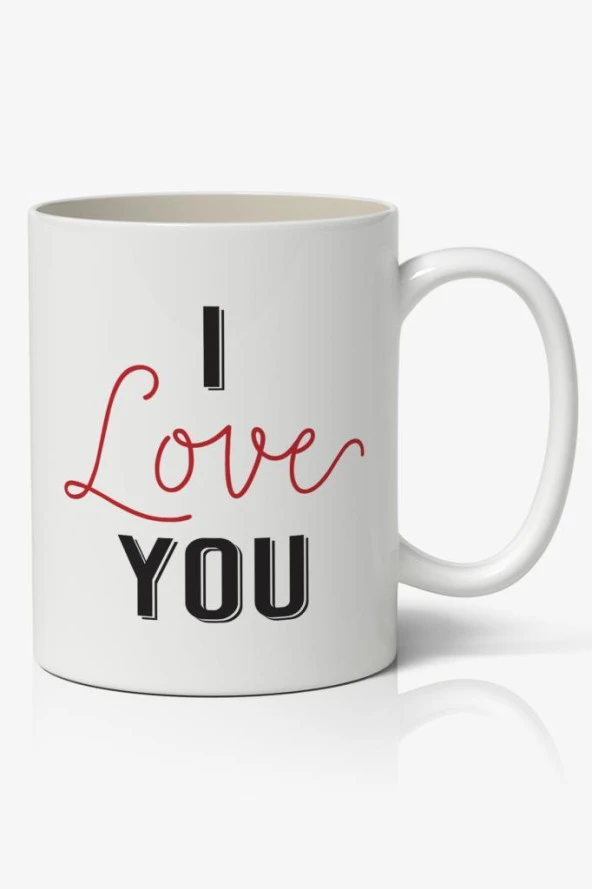 I Love You Tasarımlı Kupa Bardak Baskılı Kahve Kupa Bardak Mod 1 ürün görseli 1