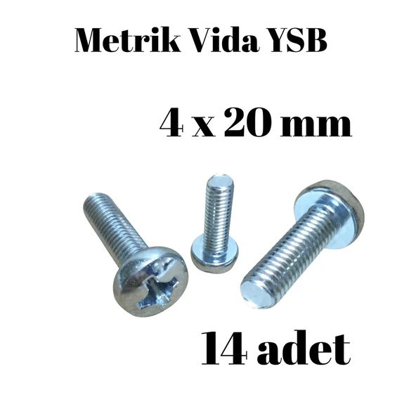 Metrik Vida YSB 4X20  14 Adet Yıldız Silindir Başlı Vida ürün görseli 1