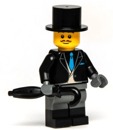 Orjinal Lego Minifigür True Gentleman Suit Top Hat with Umbrella ürün görseli 1