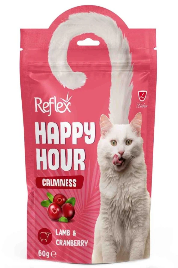 Reflex Happy Hour Sakinleştirici Kuzulu Kızılcıklı Kedi Ödül 60 Gr ürün görseli 1