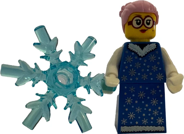 Orjinal Lego Minifigür Mrs Claus in Blue Dress With Snow Flake ürün görseli 1