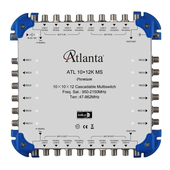 Atlanta 10/12 10x12 Santral Merkezi Sistem Multiswitch ( Geçişli Kaskatlı ) ürün görseli 1
