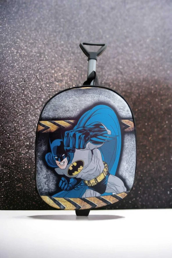 BATMAN Tekerlekli Çocuk Sırt Çantası ÇEKÇEKLİ OKUL KREŞ ANAOKUL KARAKTERLİ BETMEN ÇANTA ürün görseli 1