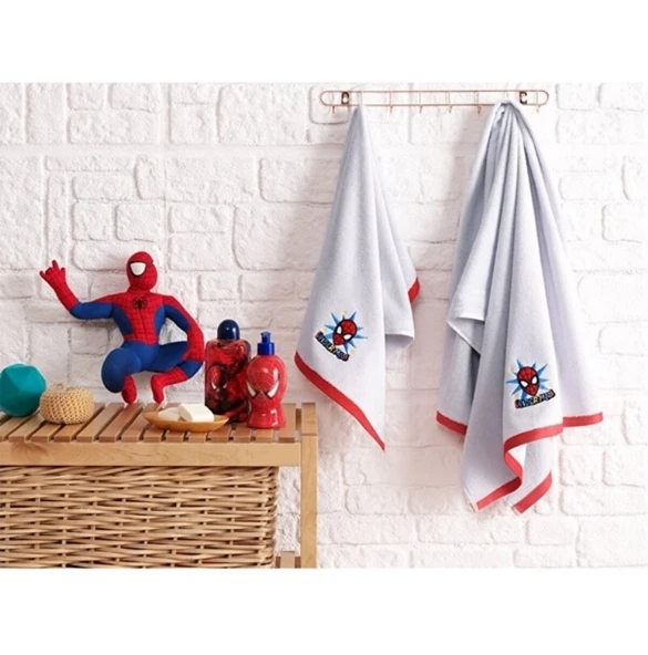 Özdilek Lisanslı -Spiderman Gri- 2 Parça Banyo Seti - Resim 2