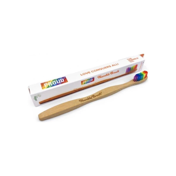 Humble Brush Adult Medium Proud Bambu Diş Fırçası | Gökkuşağı ürün görseli 1