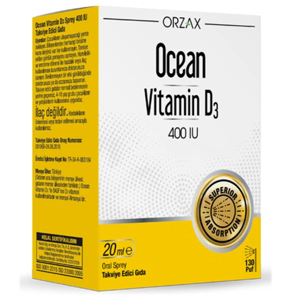 Ocean Vitamin D3 400 IU Sprey 20 ml ürün görseli 1