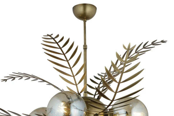 LampaLuce Alekos Modern Tasarım Yapraklı Sarkıt Avize Sarı 100x90cm ürün görseli 1