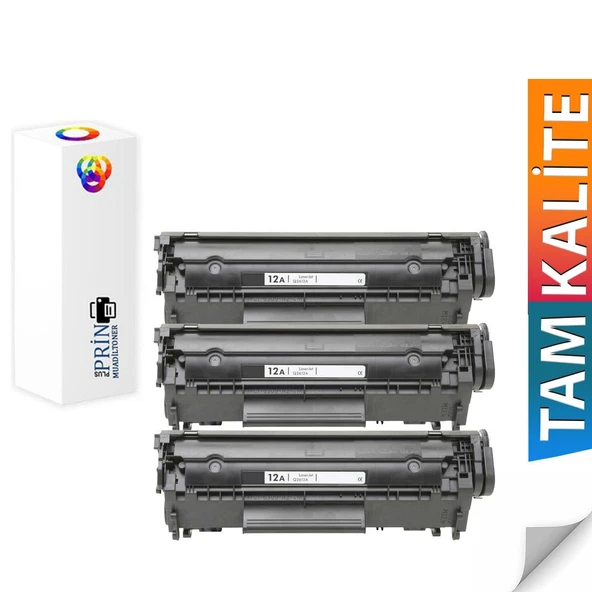Plusprint Hp Laserjet 1015 Yazıcı Uyumlu 12A Muadil Toner 3'lü Paket ürün görseli 1