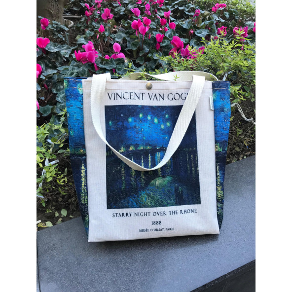 Van Gogh Kanvas Bez Çanta Yıkanabilir Çıtçıtlı Cepli ürün görseli 1