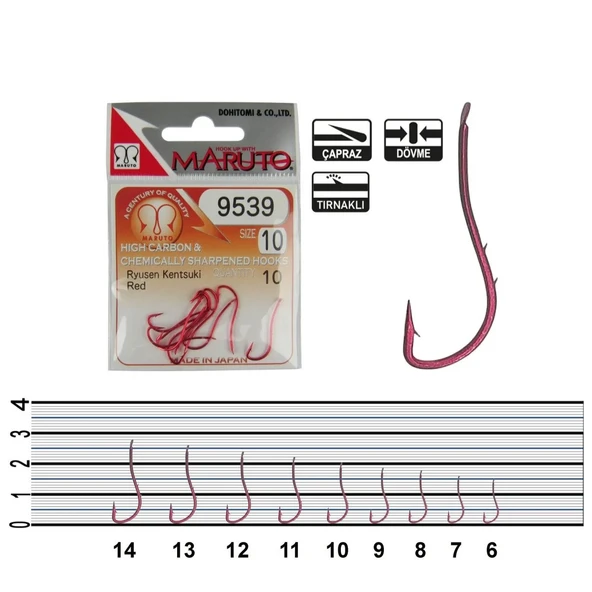 Maruto 9539 Red Olta İğnesi No:10 ürün görseli 1