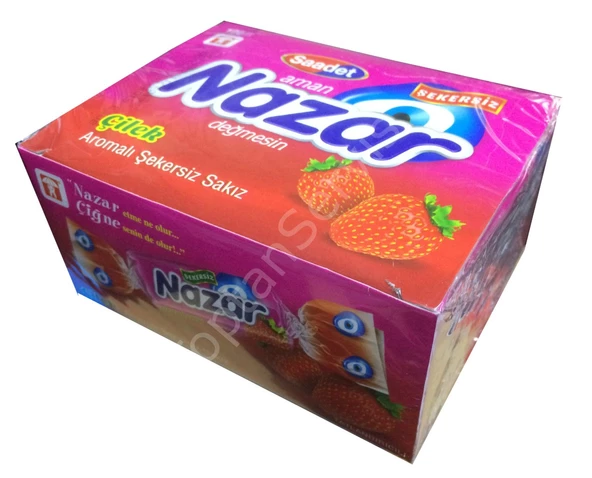 Nazar Çilek Aromalı Sakız 100 Adet ürün görseli 1