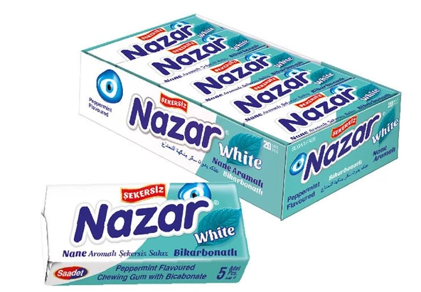 Nazar 5'li Bikarbonatlı  Aromalı Sakız 20 Adet - Resim 2