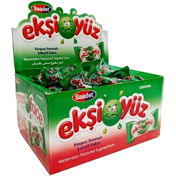 Ekşiyüz Karpuz Aromalı Şekerli Sakız 100 adet ürün görseli 1