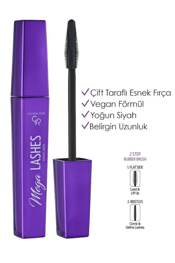 Golden Rose GR MEGA LASHES MASCARA - Maskara ürün görseli 1