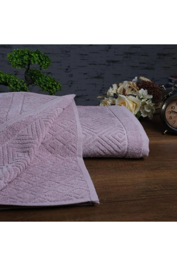Lotusline | 50x90 + 100x150 Cm | Piramit | %100 Pamuk | 6 renk | 2'li | Banyo Havlusu Seti ürün görseli 1