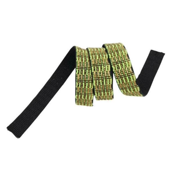 Angel Çanta Aksesuar 3 cm Polyester Kolon Neon Yeşil Gold Simli 1 Metre ürün görseli 1