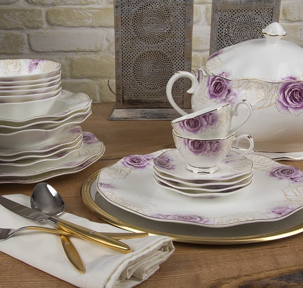Aryıldız AR 30078 Prestige Bone Porselen 83 Parça Yemek Takımı ürün görseli 1