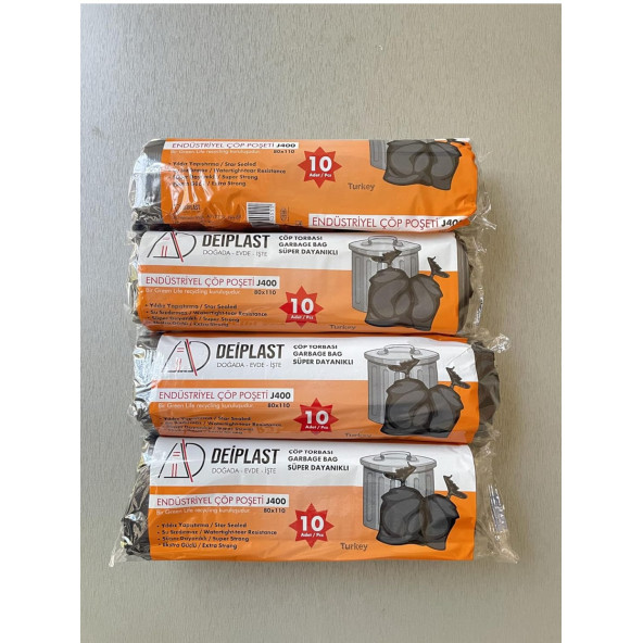 Çöp Poşeti jumbo boy 80-110  400 gr (10 Adetli Toplam 40 Adet) ürün görseli 1