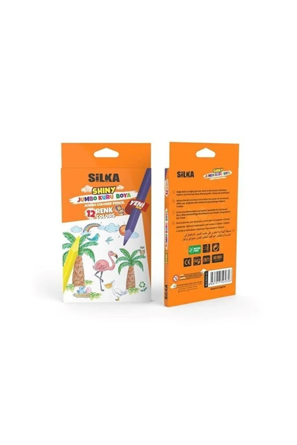 Silka Jumbo Üçgen Kuru Boya 12 Li Jumbo Shiny Kuru Boya ürün görseli 1