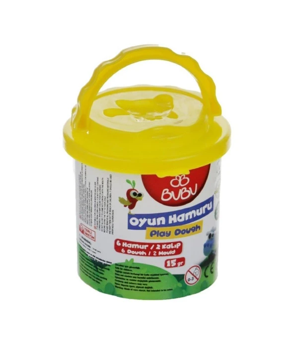Bu-Bu Kovalı Oyun Hamuru Seti 6 x 15 Gram Karışık Oyun Hamuru 2 Oyun Hamuru Kalıbı ürün görseli 1