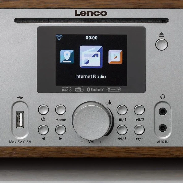 Lenco DIR-270 İnternet Radyo DAB FM Radyo CD Bluetooth Ahşap - Resim 2