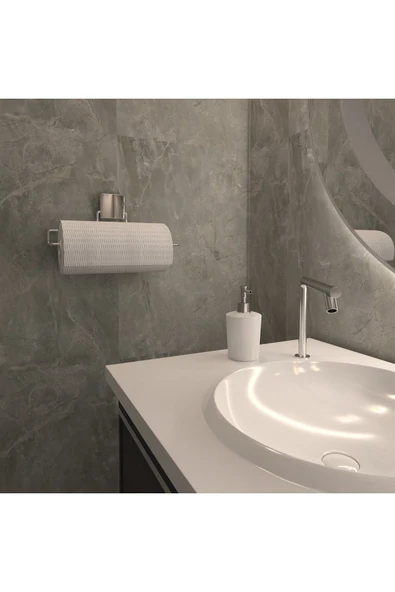 Decorev Dekoratif DC-4776 Krom Rulo Havlu Askı Modern Banyo Aksesuarı ürün görseli 1
