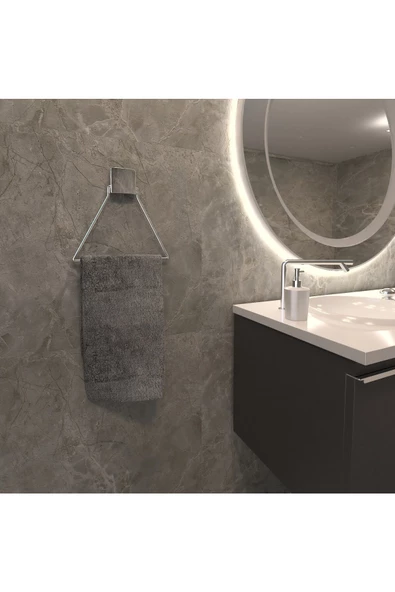 Decorev DC-4778 Dekoratif Yapıştırmalı Banyo- Mutfak Metal Üçgen Havluluk Askı Krom Pratik Vidasız ürün görseli 1