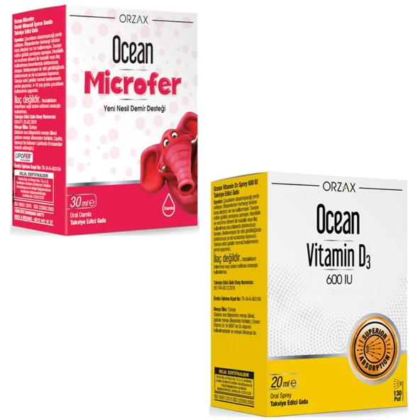 Ocean Microfer Damla 30 ml + Ocean Vitamin D3 600 IU Sprey 20 ml ürün görseli 1