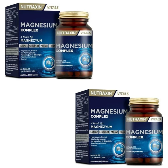 Nutraxin Magnesium Complex Vitamin B6 60 Tablet 2 ADET ürün görseli 1