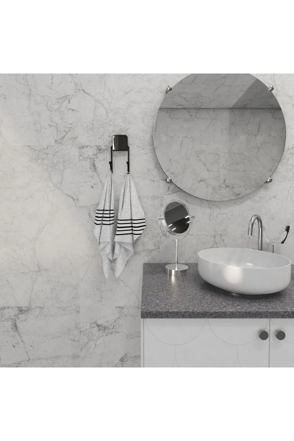 Decorev DC-5053 Dekoratif Yapıştırmalı Banyo Mutfak Metal İkili Kancalı Askı Siyah Pratik Vidasız ürün görseli 1