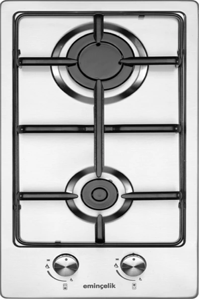 EMİNÇELİK EC-AH 4120 X30 Ankastre Gömmeli Paslanmaz Inox Çelik Ocak 2 GÖZLÜ GAZLI SANCAK ALİMER ürün görseli 1